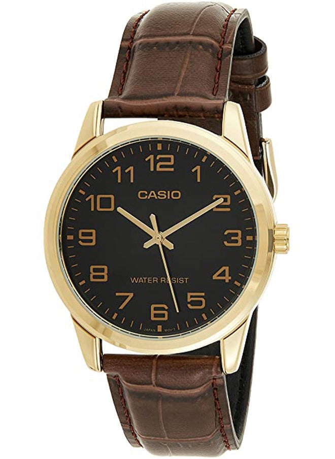 CASIO - Leather Analog Watch MTP-V001GL-1BUDF - Image 1