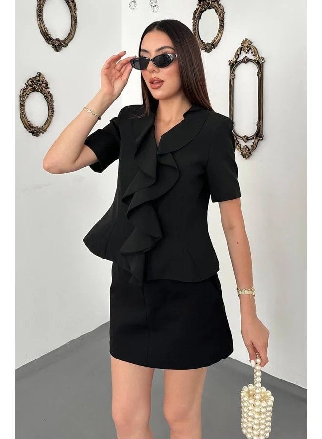 إند بلاك سترة سوداء بجيب أمامي مقاس M.