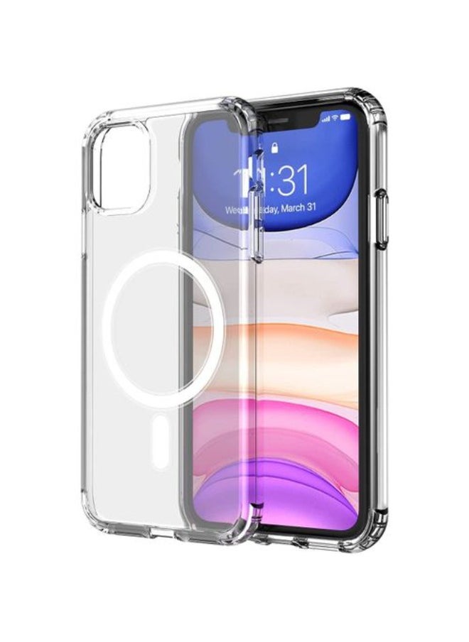 Generic - IPhone11 6.1 Inch Magnetic Transparent Shockproof Anti-Yellowing Flexible Silicone TPU MagSafe Wireless Charging Back Cover Case - Image 1