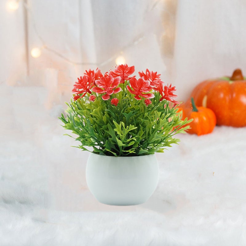2pcs Farmhouse Style Semicircle Potted Plant Home Table Centerpiece Potted Bonsai - Image 4