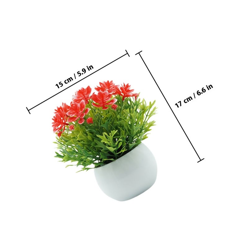 2pcs Farmhouse Style Semicircle Potted Plant Home Table Centerpiece Potted Bonsai - Image 2