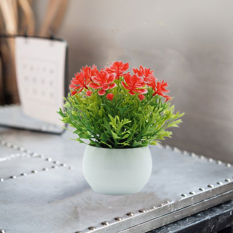 2pcs Farmhouse Style Semicircle Potted Plant Home Table Centerpiece Potted Bonsai - Image 1