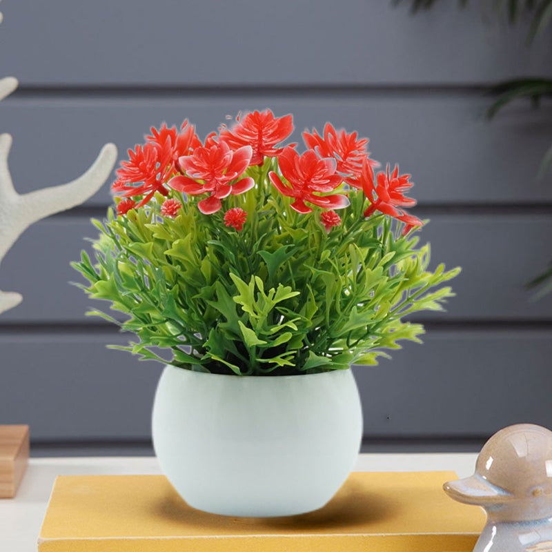 2pcs Farmhouse Style Semicircle Potted Plant Home Table Centerpiece Potted Bonsai - Image 3