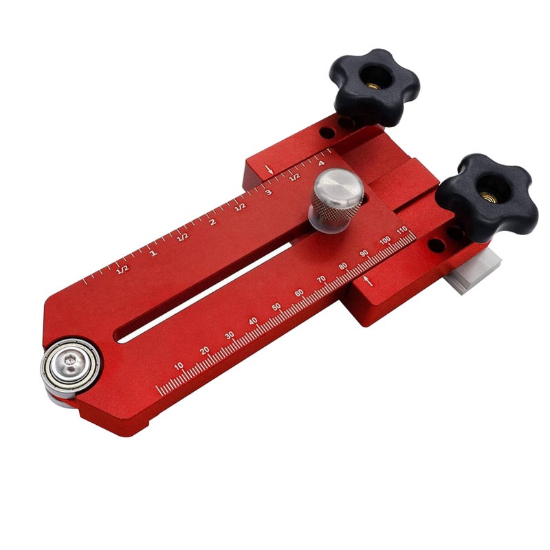 Extended Thin Ripping Jig Aluminum Alloy Metric Inch Woodworking Guide Jig for Table Saw Router Band Saw Miter T Tracks Red - Image 5