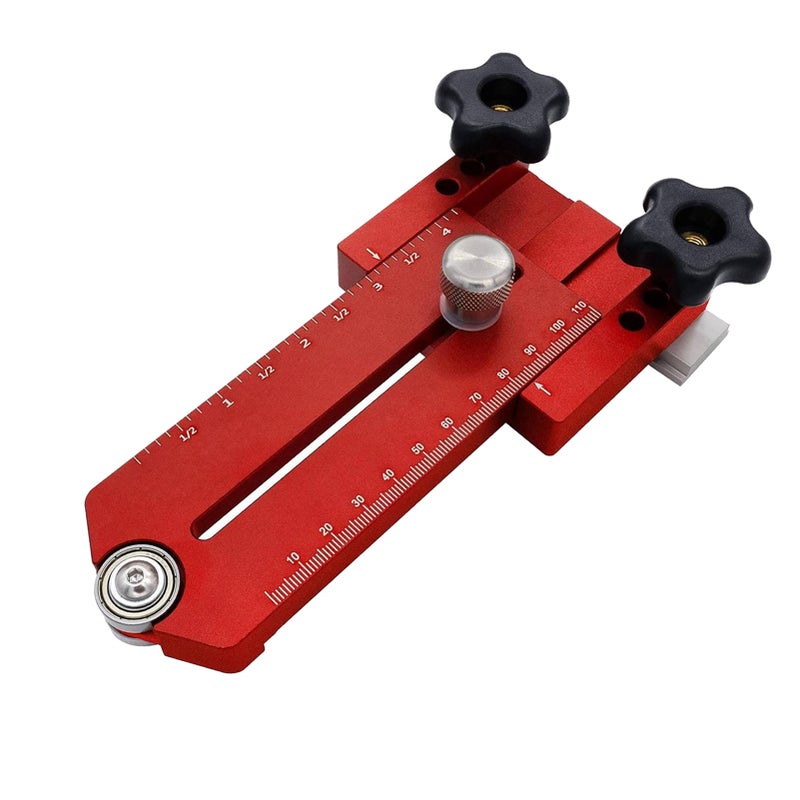 Extended Thin Ripping Jig Aluminum Alloy Metric Inch Woodworking Guide Jig for Table Saw Router Band Saw Miter T Tracks Red - Image 3