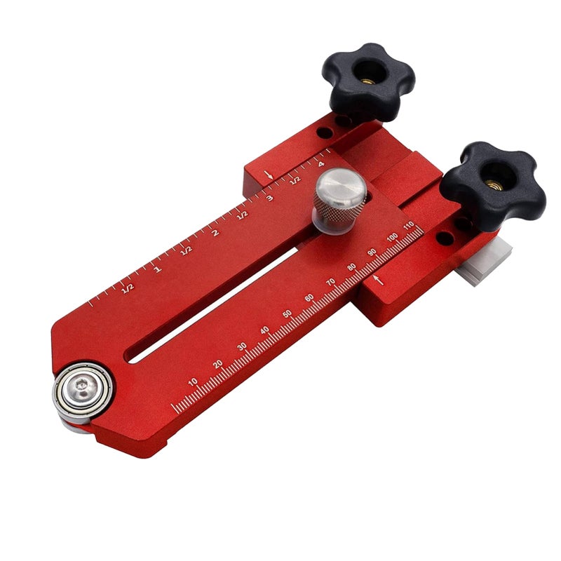 Extended Thin Ripping Jig Aluminum Alloy Metric Inch Woodworking Guide Jig for Table Saw Router Band Saw Miter T Tracks Red - Image 4