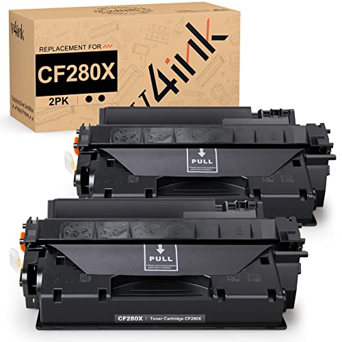 v4ink CF280X Toner Cartridge Compatible Replacement for HP 80A 80X CF280A CF280X Toner Cartridge Black for HP Pro 400 M401a M401d M401dn M401dne M401dw M401n MFP M425dn M425dw Printer 2Pack High Yield - Image 1