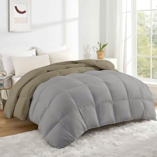 Razzai Sinlge Bed Blanket 500 GSM Winter Comforter Premium Collection Quilted Revesible Comforter (60" x 90" Inches/152cm x 228cm) - Single Bed Comforter|Silver/Beige| TC - 400 - Image 2