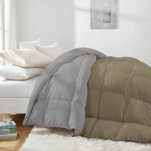 Razzai Sinlge Bed Blanket 500 GSM Winter Comforter Premium Collection Quilted Revesible Comforter (60" x 90" Inches/152cm x 228cm) - Single Bed Comforter|Silver/Beige| TC - 400 - Image 3