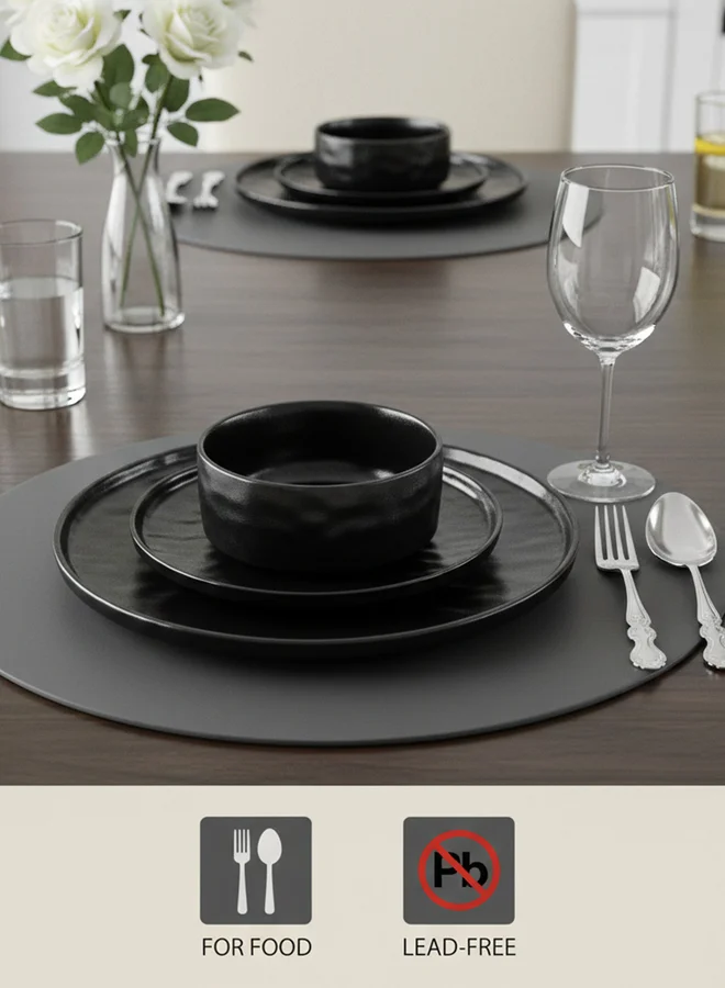 Shallow Stoneware HUA 18-Pieces Dinnerware Set,