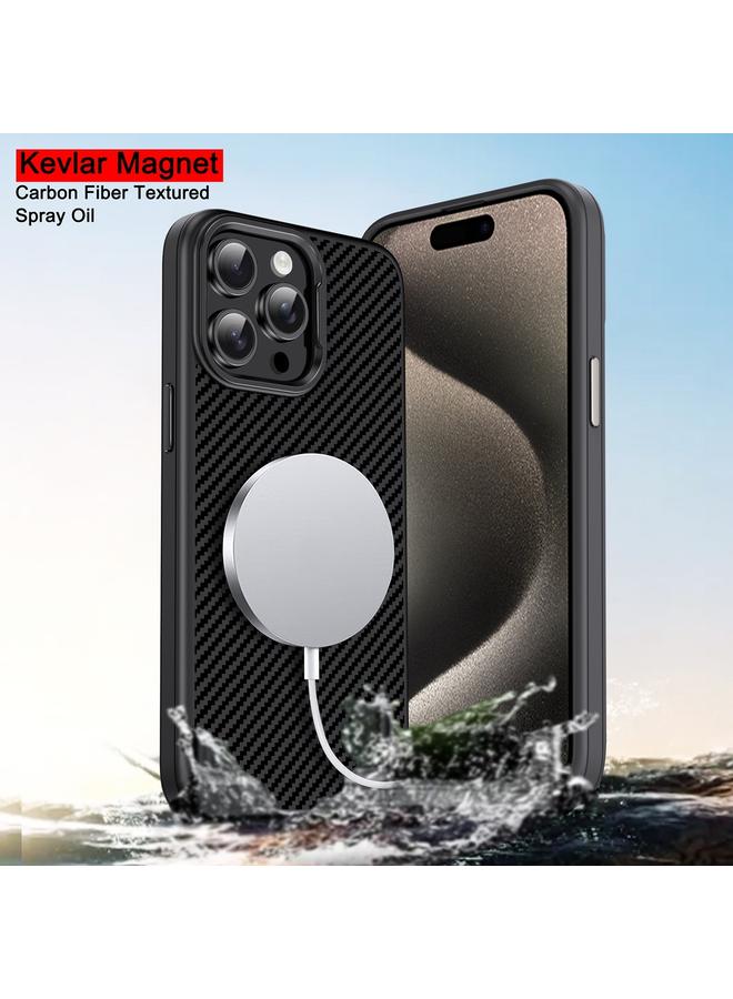 Zaboon Case For iPhone 13 Pro Max Carbon Fiber Textured Oil Spray MagSafe Magnetic Phone Case - Image 4