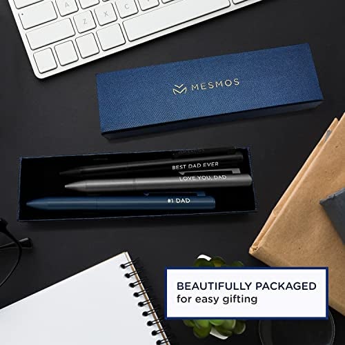 MESMOS 3Pk Luxury Fancy Pen Set, Birthday Gifts for Dad, Unique Gifts from Daughter Son Wife, Presents for Dad Birthday, Cool Black Best Ever Gift, Metal Ballpoint Pens - Image 3