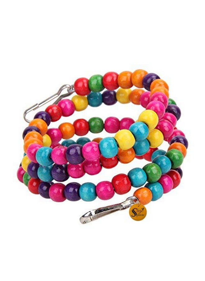 Sage Square Sage Square Jumbo Size Playful Natural Wood Bead Swing Flexible Ladder Toy for Cockatiel, Lovebird, Budgerigar, Sun Conure, Finch, African Grey, Canary, Cockatoo, Macaw, Budgies Birds (150cm)  - Image 2