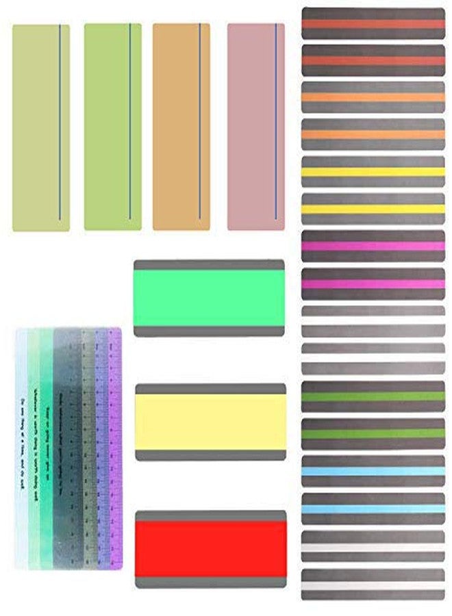 Allazone 27 PCS Reading Guide Highlight Strips 4 Style Highlight Strips Colored Overlay Highlight Bookmarks Help with Dyslexia for Children, Teacher Teaching - Image 1