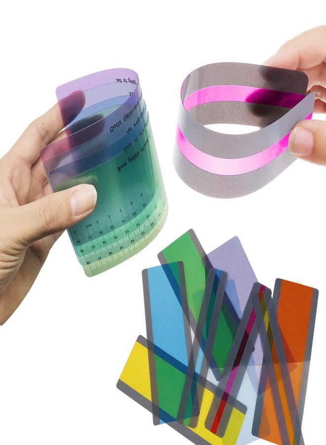 Allazone 27 PCS Reading Guide Highlight Strips 4 Style Highlight Strips Colored Overlay Highlight Bookmarks Help with Dyslexia for Children, Teacher Teaching - Image 3