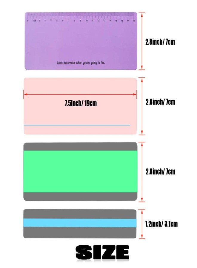 Allazone 27 PCS Reading Guide Highlight Strips 4 Style Highlight Strips Colored Overlay Highlight Bookmarks Help with Dyslexia for Children, Teacher Teaching - Image 2