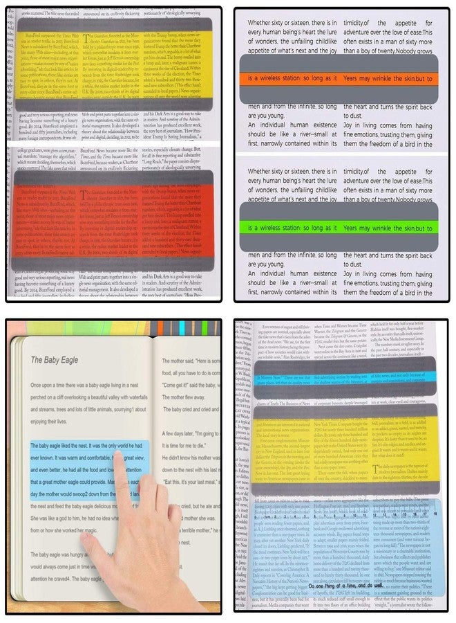 Allazone 27 PCS Reading Guide Highlight Strips 4 Style Highlight Strips Colored Overlay Highlight Bookmarks Help with Dyslexia for Children, Teacher Teaching - Image 4
