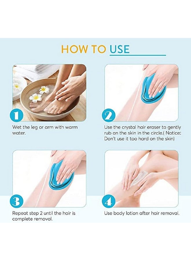 BLAGO 2 Pcs Crystal Hair Eraser for Women and Men Reusable Crystal Hair Remover Portable Magic Painless Exfoliation Hair Removal Tool Washable Magic Hair Eraser(Blue & Black) - Image 5