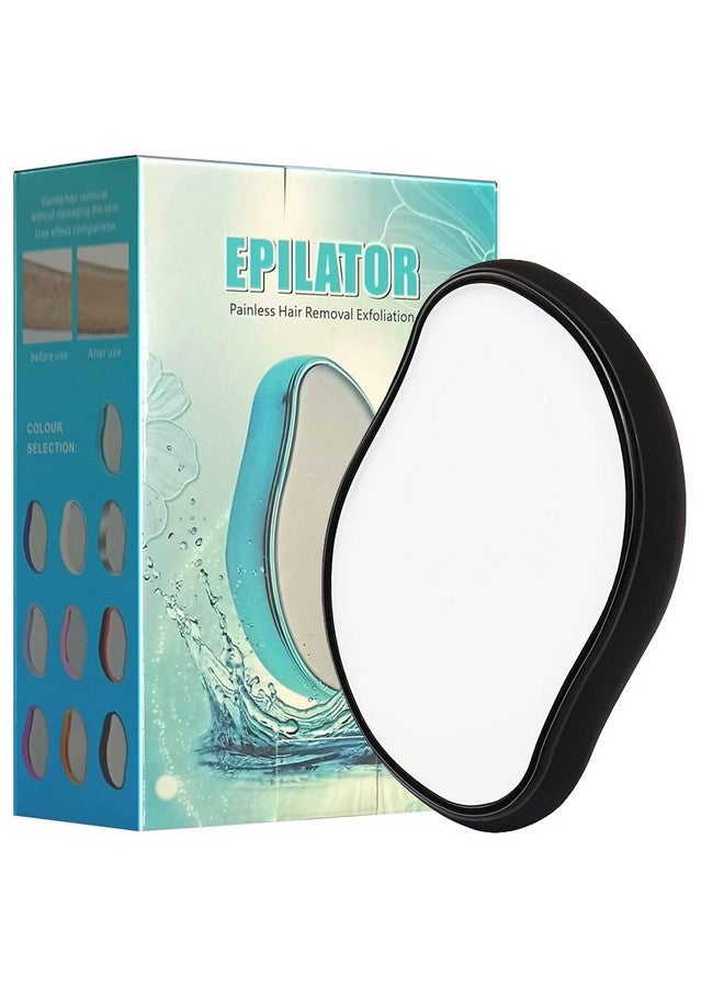 BLAGO 2 Pcs Crystal Hair Eraser for Women and Men Reusable Crystal Hair Remover Portable Magic Painless Exfoliation Hair Removal Tool Washable Magic Hair Eraser(Blue & Black) - Image 1