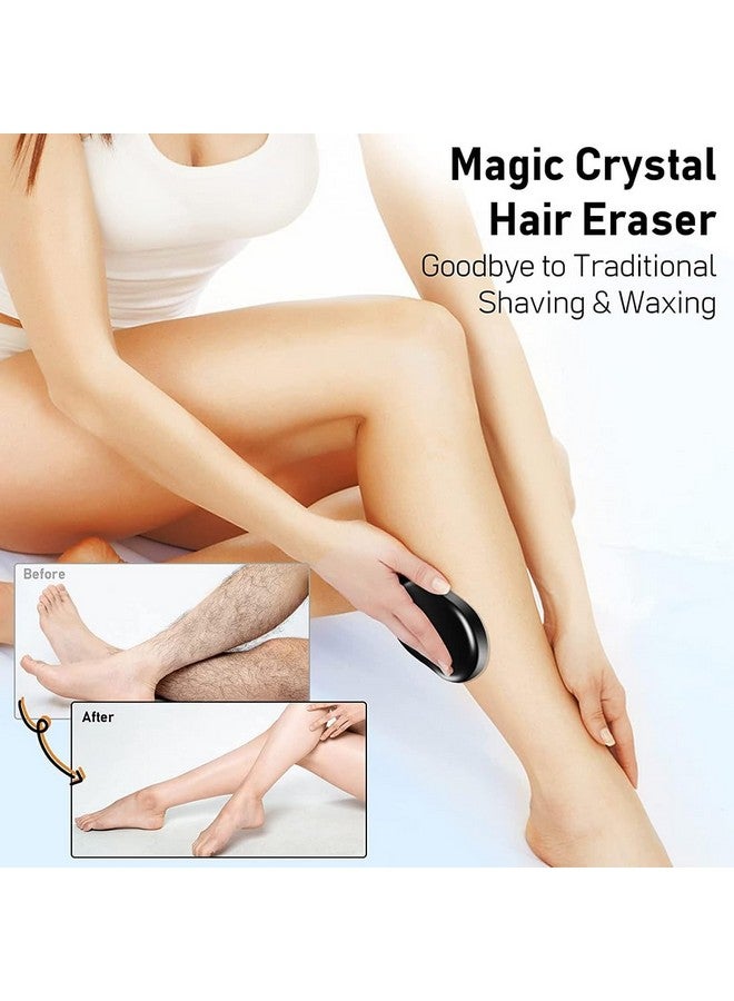 BLAGO 2 Pcs Crystal Hair Eraser for Women and Men Reusable Crystal Hair Remover Portable Magic Painless Exfoliation Hair Removal Tool Washable Magic Hair Eraser(Blue & Black) - Image 4