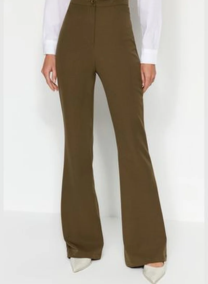 trendyol Khaki Spanish Leg Flare Woven Trousers TOFAW19BB0581