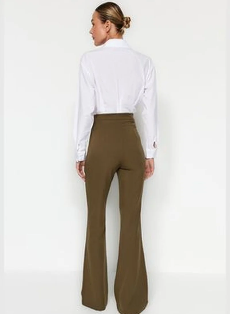 trendyol Khaki Spanish Leg Flare Woven Trousers TOFAW19BB0581