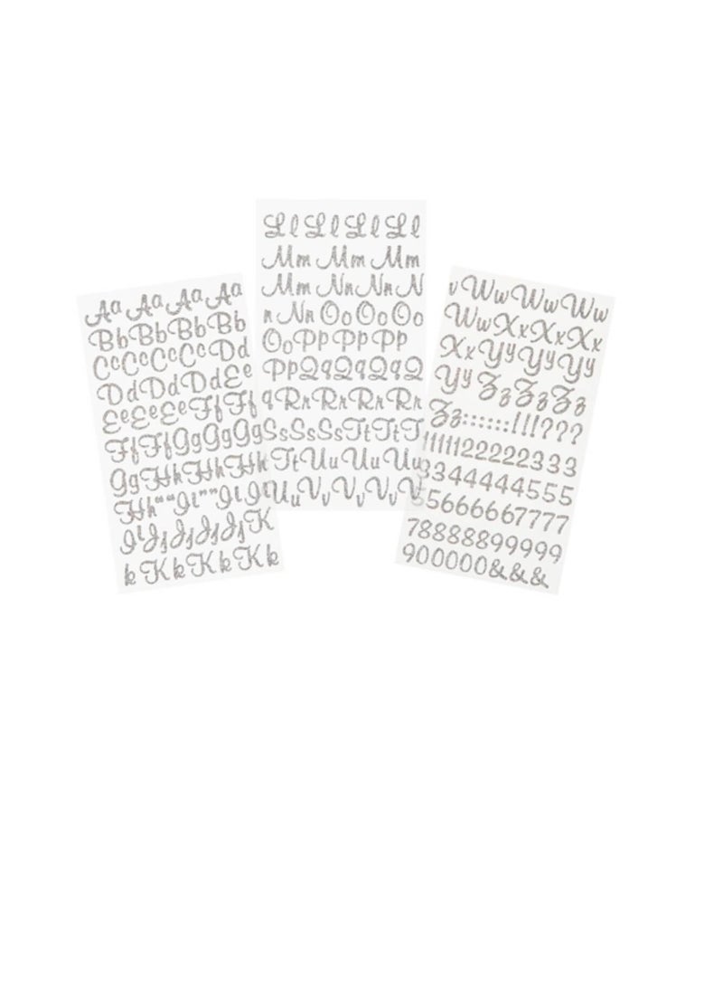 ملصقات الحروف الأبجدية ذات اللون الفضي اللامع لديفيد توتيرا وعدد 281 قطعة - Image 2