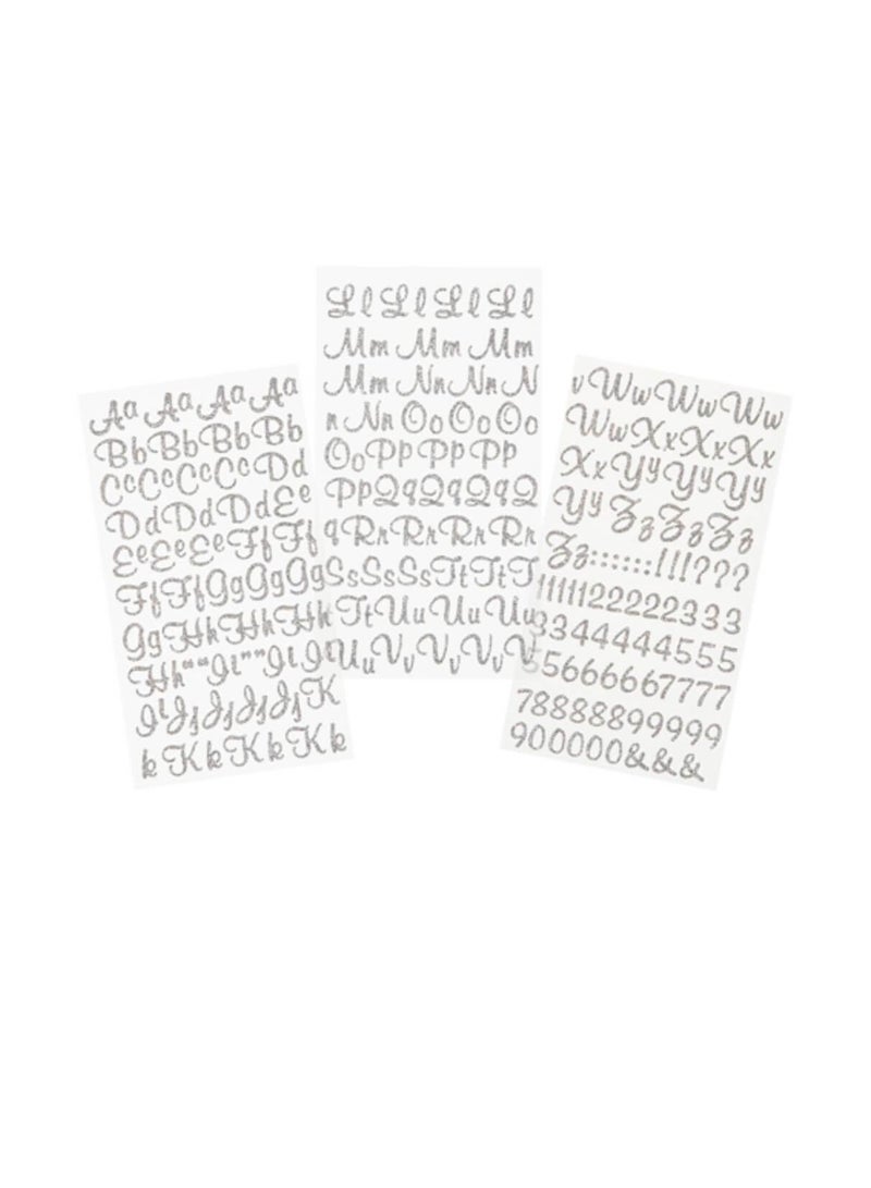 ملصقات الحروف الأبجدية ذات اللون الفضي اللامع لديفيد توتيرا وعدد 281 قطعة - Image 3