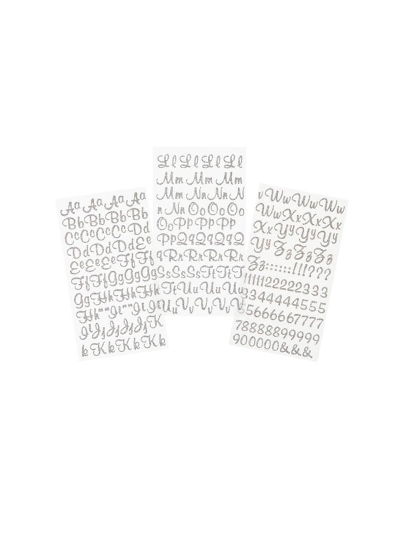 ملصقات الحروف الأبجدية ذات اللون الفضي اللامع لديفيد توتيرا وعدد 281 قطعة - Image 1
