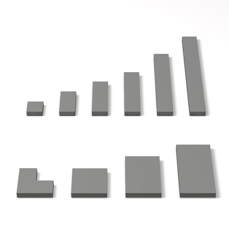 YUJHITP 100 Piece Dark Gray Building Tiles Bulk Assortment Pack Tiles Accessories for Building with 10 Size Compatible with Lego Parts and Pieces - Image 3