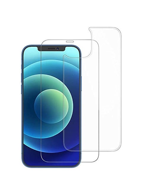 Al-Hutrushi Screen Protector For Iphone 12, Front Back Tempered Glass Screen Protector Ultra-Thin 3D Touch Scratchproof Bulletproof Screen Protector Full Body Perfect Protective (Front & Back)