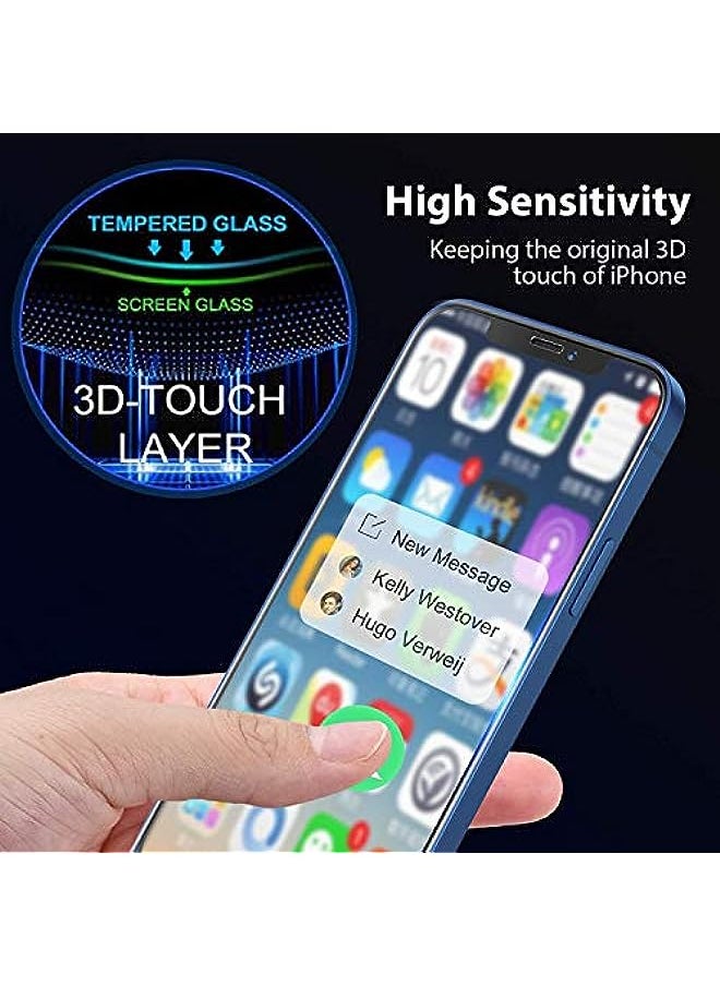 HuHa - Al-Hutrushi Screen Protector For Iphone 12, Front Back Tempered Glass Screen Protector Ultra-Thin 3D Touch Scratchproof Bulletproof Screen Protector Full Body Perfect Protective (Front & Back) - Image 1
