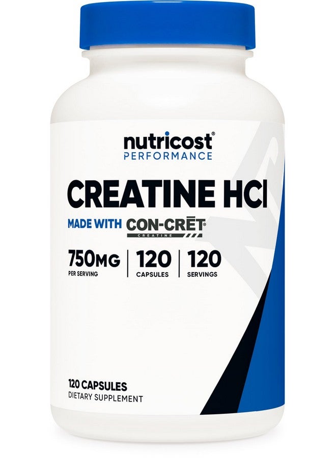 Nutricost Nutricost Creatine HCl 120 Capsules - Made with CON-CRET Creatine, 750 MG Per Capsule  - Image 1