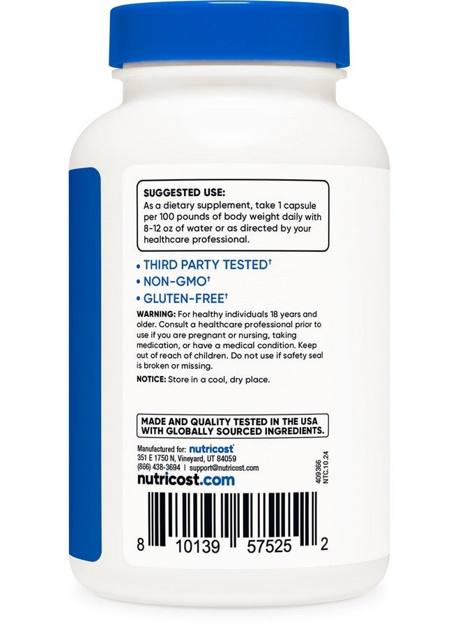 Nutricost Nutricost Creatine HCl 120 Capsules - Made with CON-CRET Creatine, 750 MG Per Capsule  - Image 4
