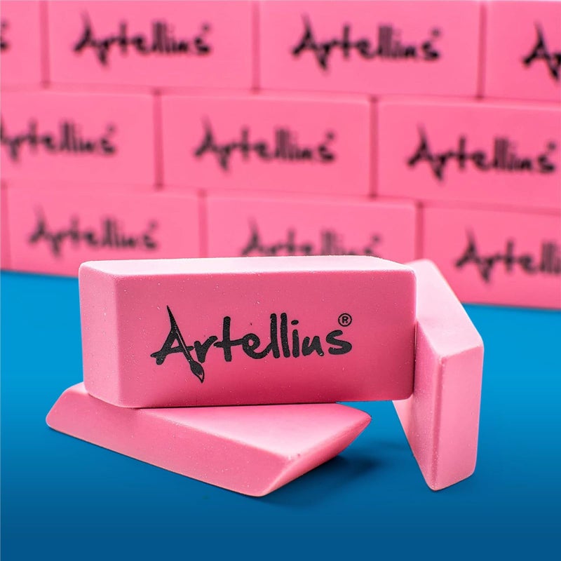 Artellius Pink Erasers | Latex & Smudge Free | Bulk School Supplies | Classrooms, Teachers, Homeschool, Office, Art Class | Large Size (Pack of 100) - Image 5