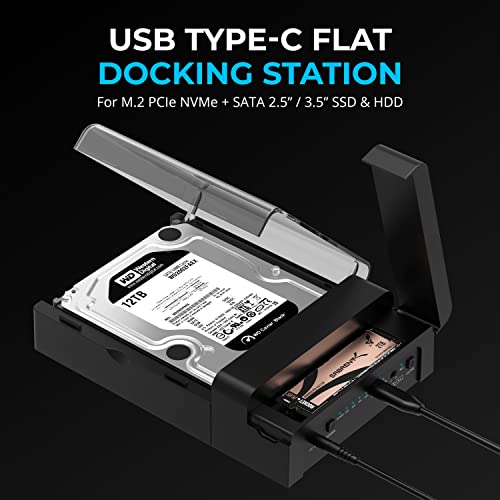 SABRENT USBC Lay Flat Docking Station NVMe M2 SATA 2535 SSDHDD Enclosure 10Gbps ToolFree Offline Clone Function USB 32 TypeC for Windows Mac Linux DSUFNC - Image 3