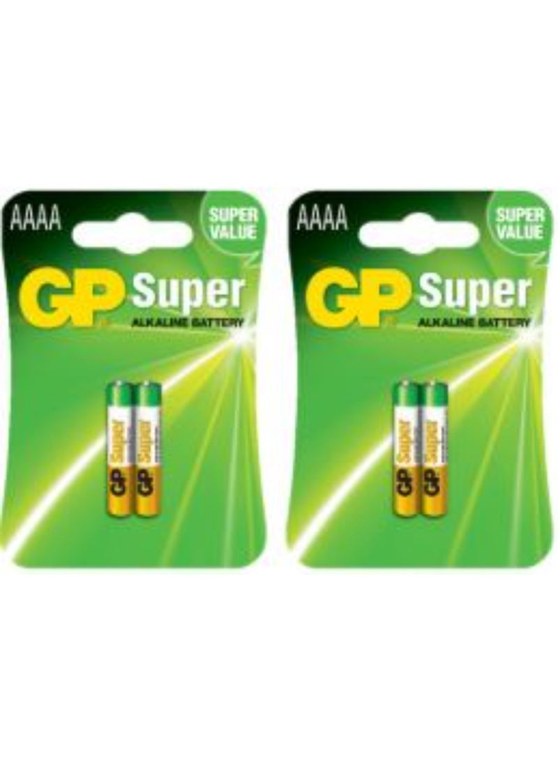 GP Super AAAA LR61 MN2500 E96 GP25A Alkaline Batteries 2 PACK X 2PCS
