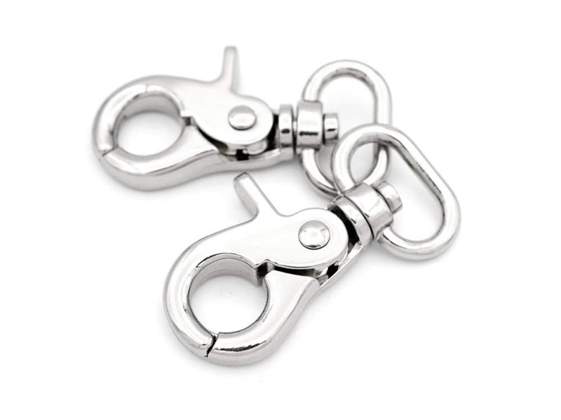 CRAFTMEMORE Trigger Snap Hook Metal Swivel Lobster Clasps Purse Bag Clips Quality Finish VTHO 2PCS (3/4 Inch, Silver) - Image 1