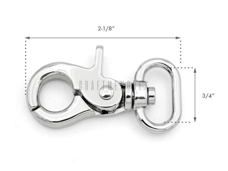 CRAFTMEMORE Trigger Snap Hook Metal Swivel Lobster Clasps Purse Bag Clips Quality Finish VTHO 2PCS (3/4 Inch, Silver) - Image 2