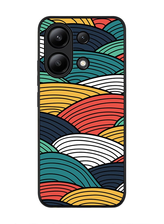 Stylizedd Rugged Black edge case for Xiaomi Redmi Note 13 4G, Slim fit Soft Case Flexible Rubber Edges Anti Drop TPU Gel Thin Cover -  Woven Colors - Image 1