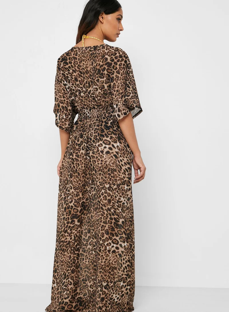 NEW LOOK Angel Sleeve Side Split Plunge Dress