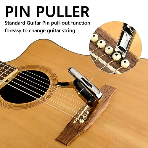 Geekria 3IN1 Guitar Capo, Zinc Alloy Metal Capo for Acoustic and Electric Guitars, Ukulele, Mandolin, Classical Guitar Accessories (Gun Color) - Image 4