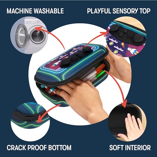 ZIPIT Gamer Pencil Case for Boys, Durable Pencil Box for School, Large Capacity Stationery Organizer Box - Image 2