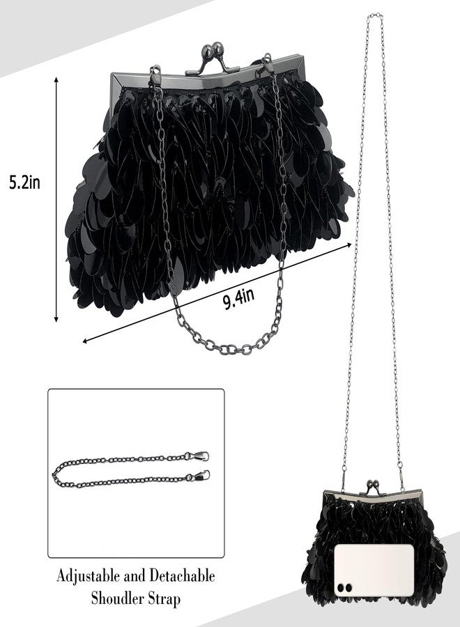 كولودوغو حقيبة يد كولودوغو اللامعة للسهرات النسائية، حقيبة أنيقة مزينة بالترتر للحفلات، مناسبة لحفلات الزفاف، وحفلات التخرج، وسهرات الكوكتيل. - Image 4