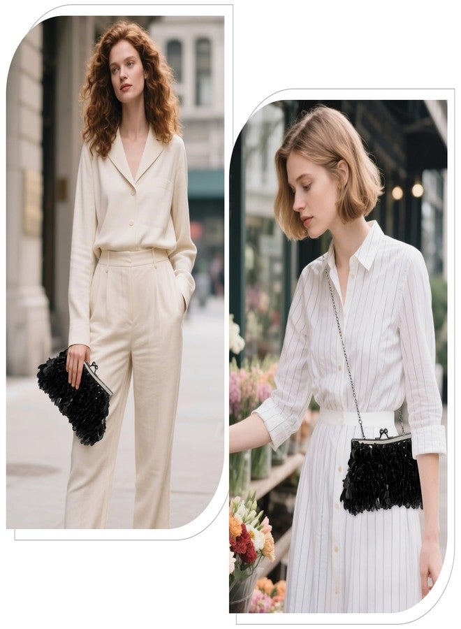 كولودوغو حقيبة يد كولودوغو اللامعة للسهرات النسائية، حقيبة أنيقة مزينة بالترتر للحفلات، مناسبة لحفلات الزفاف، وحفلات التخرج، وسهرات الكوكتيل. - Image 2