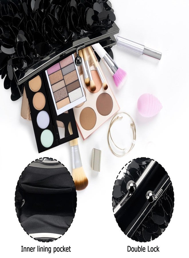 كولودوغو حقيبة يد كولودوغو اللامعة للسهرات النسائية، حقيبة أنيقة مزينة بالترتر للحفلات، مناسبة لحفلات الزفاف، وحفلات التخرج، وسهرات الكوكتيل. - Image 5