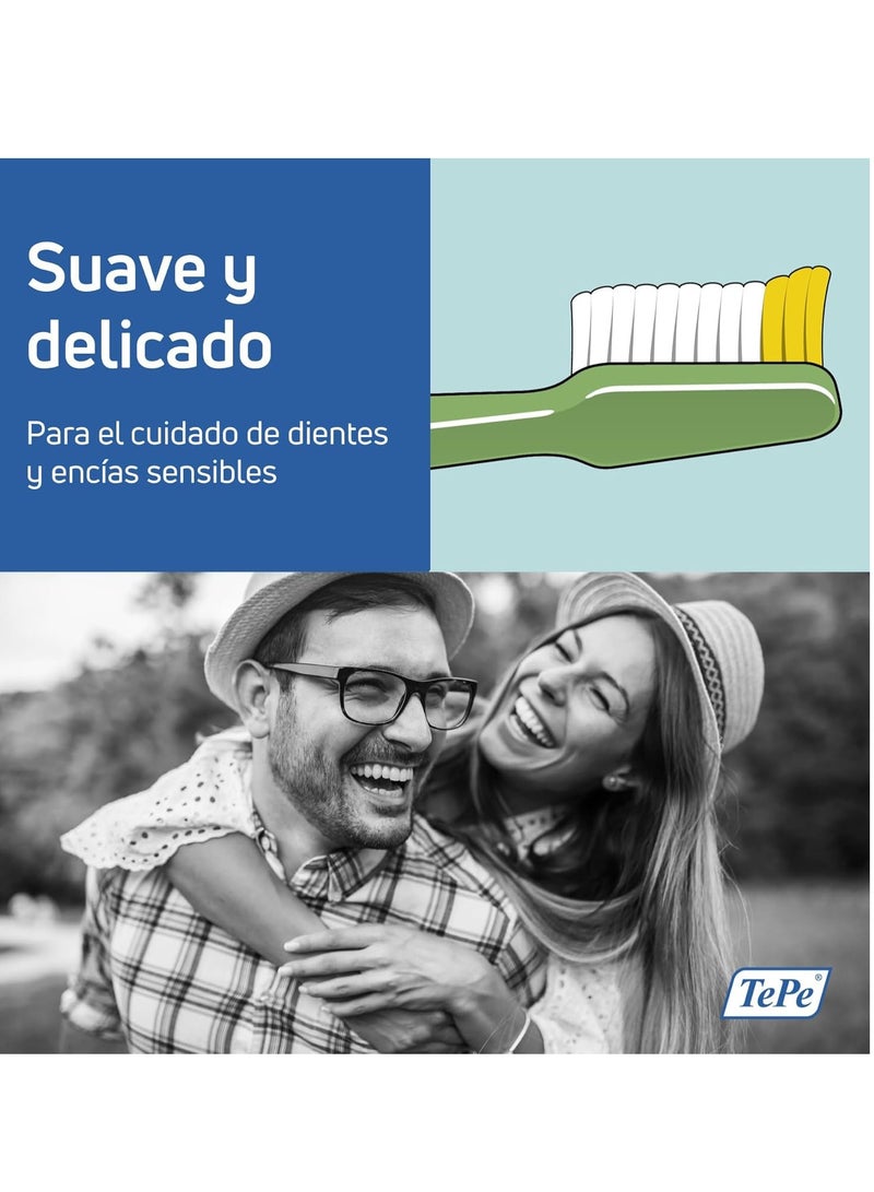 تيبي فرشاة أسنان سوبريم كومباكت ذات شعيرات ناعمة ورأس فرشاة مدبب للعناية بالأسنان الحساسة واللثة - Image 2