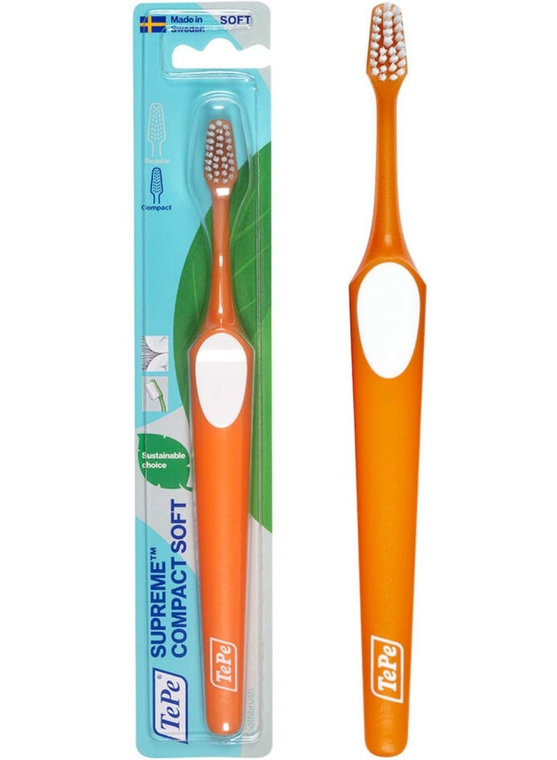 تيبي فرشاة أسنان سوبريم كومباكت ذات شعيرات ناعمة ورأس فرشاة مدبب للعناية بالأسنان الحساسة واللثة - Image 1
