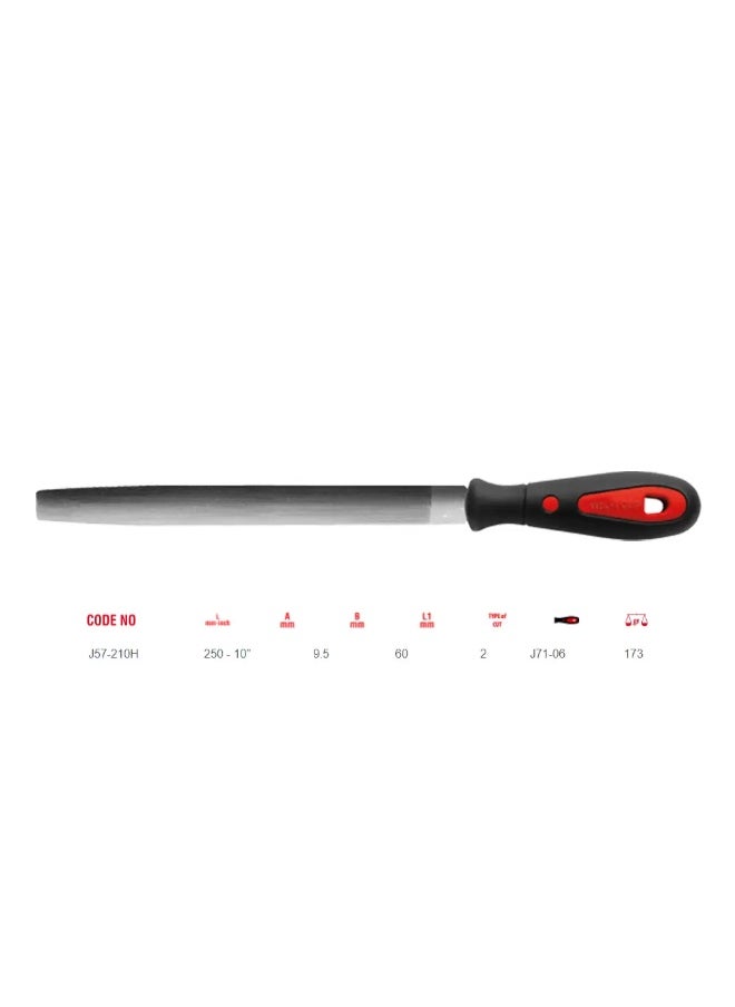 Ceta Form Ceta form Round File with Soft Grip Handle, Double Cut Surfaces - Length 250mm. - 10" 