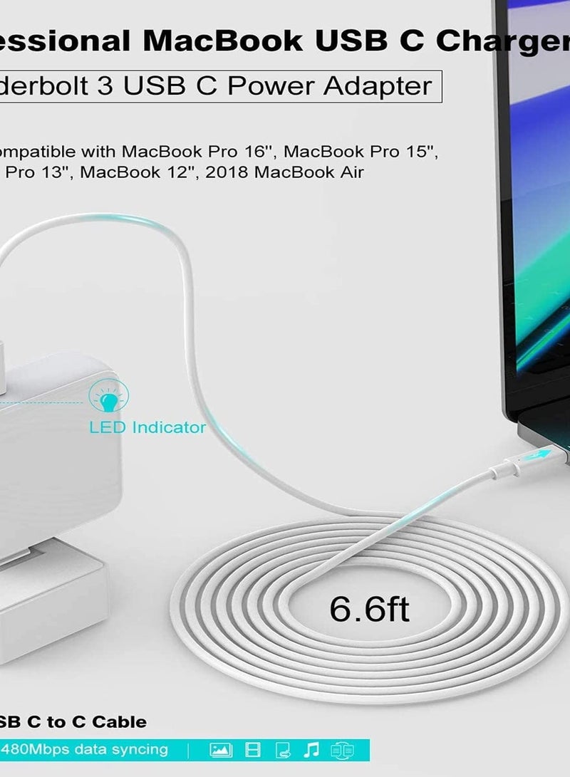 96W USB C Charger Adapter, Replacement for Mac Book Pro 13 15 16 inch Charger, Compatible for New Air 2018-2020 13 inch, New MacBook Air 13 inch 2021, 2020, 2019, iPad Pro 12.9 ,iPad Air and more USB C devices - Image 3